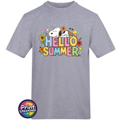 Hello Summer T-Shirt Unisex S-2XL AWDis Summer Beagle Tee Dog & Bird Top Gift