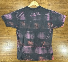 VTG Anvil Acid Wash Grunge T Shirt XL Black Purple Pink USA Made 90s Style