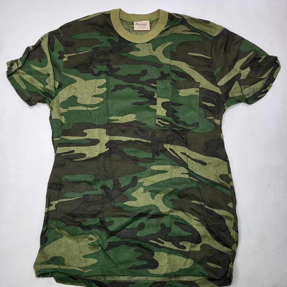 Vintage Sportsman’s Choice Single Stich Woodland Camo T-Shirt Size Medium