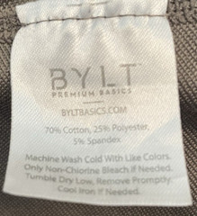BYLT Premium Basics Brown Drop Cut s/s Lux Crew Neck Tee T-Shirt mens XL