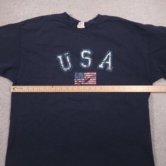 Vintage Arizona Jean Co Shirt Mens XL Blue USA Flag 2001 Patriotic Graphic Tee