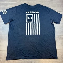Under Armour UA Freedom Flag Short Sleeve T-Shirt Men’s 3XL Black Loose Fit Crew