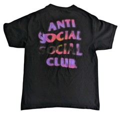 Anti Social Social Club Mens Lava T-Shirt ASSC Tee Black Purple Pink Medium