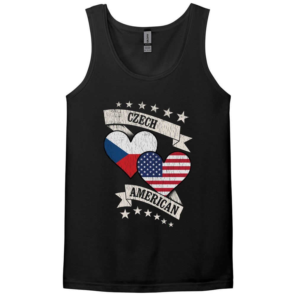 Czech American Heart Flags Czech Republic America Tank Top