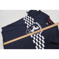 Puma Ferrari T-Shirt Mens Medium Navy Checkered Flag Graphic Sample RARE