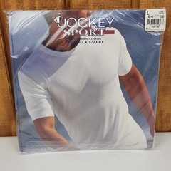 Vintage Jockey Sport Crewneck T-Shirt Men’s L Textured Ribbed Undershirt 1997