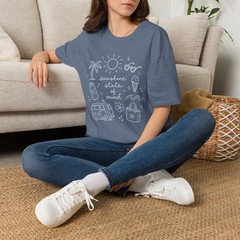 Sunshine State Of Mind T Shirt Beach Summer Graphic Tee Ocean Vacation Shirt