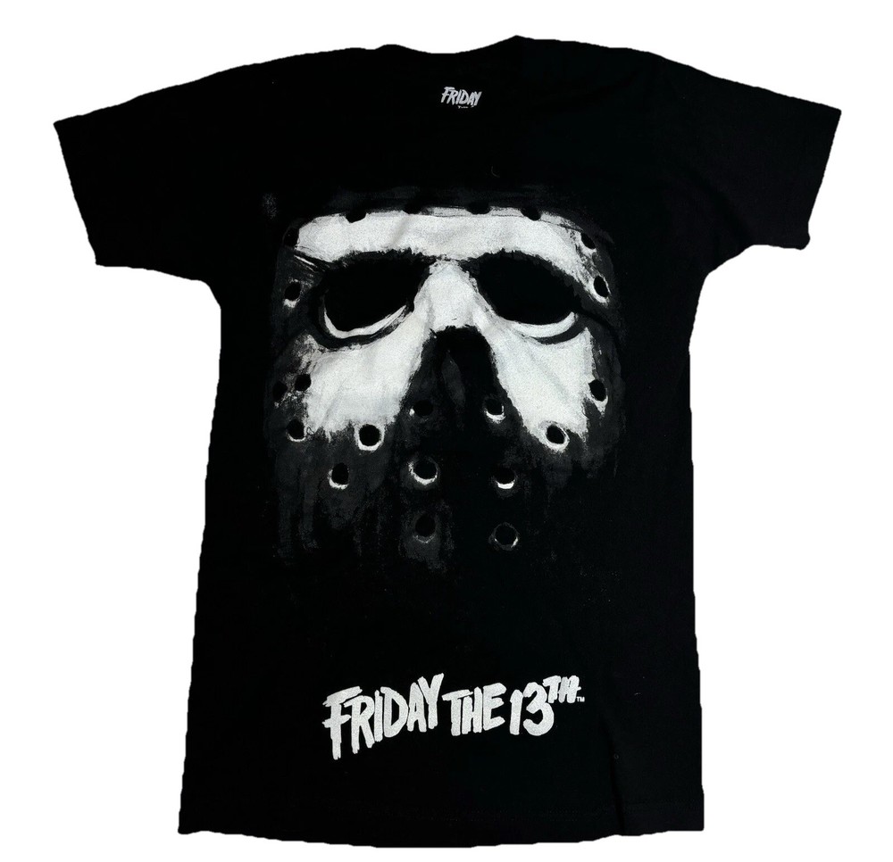 Adult S Friday the 13th Tee T Shirt Michael Myers Horror Jason Mask Double Sided