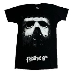 Adult S Friday the 13th Tee T Shirt Michael Myers Horror Jason Mask Double Sided