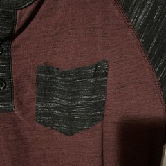 Henley Button Mens red And Black Shirt