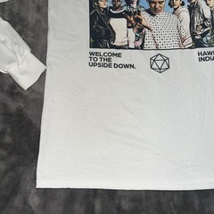NWT Stranger Things Shirt Mens Sz M White Long Sleeve Hot Topic Hawkins Indiana