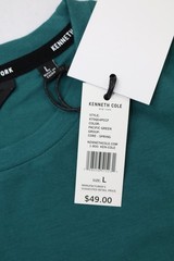 Kenneth Cole Men’s Crew Neck Short Sleeve Active Tee Pacific Green L Embroidery