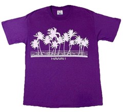 Vintage Hawaii T Shirt XL Purple Made USA Palm Tree Tee Select-T Tee Jays