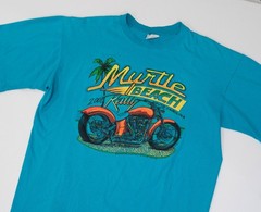 Vintage Biker Rally T-Shirt 90s Single Stitch Harley Myrtle Beach Mens Size XL