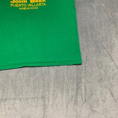Yazbek T-Shirt Men XL Green Knit Cotton John Beer Puerto Vallarta Mexico Graphic