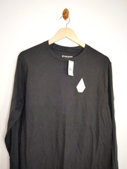 NWT Men Volcom Stone Euro Corpo Black Long Sleeve Graphic Athletic Preppy Logo M