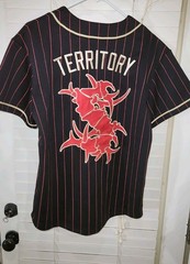 SEPULTURA TERRITORY Baseball Jersey Adult Small Black Red Pinstripe Stitched