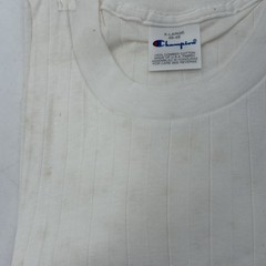 VTG 90s Champion White Ribbed Crew Shirt XL 46-48 NOS Made In USA