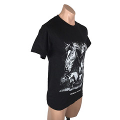 Nwot Vtg 90s Alstyle OATMAN AZ Black and white horse travel Vacation t-shirt S