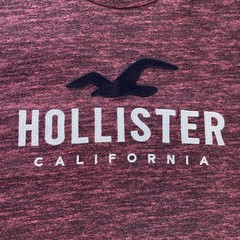 Hollister California Marled T-Shirt Crewneck Embroidered Logo Graphic (Size XL)