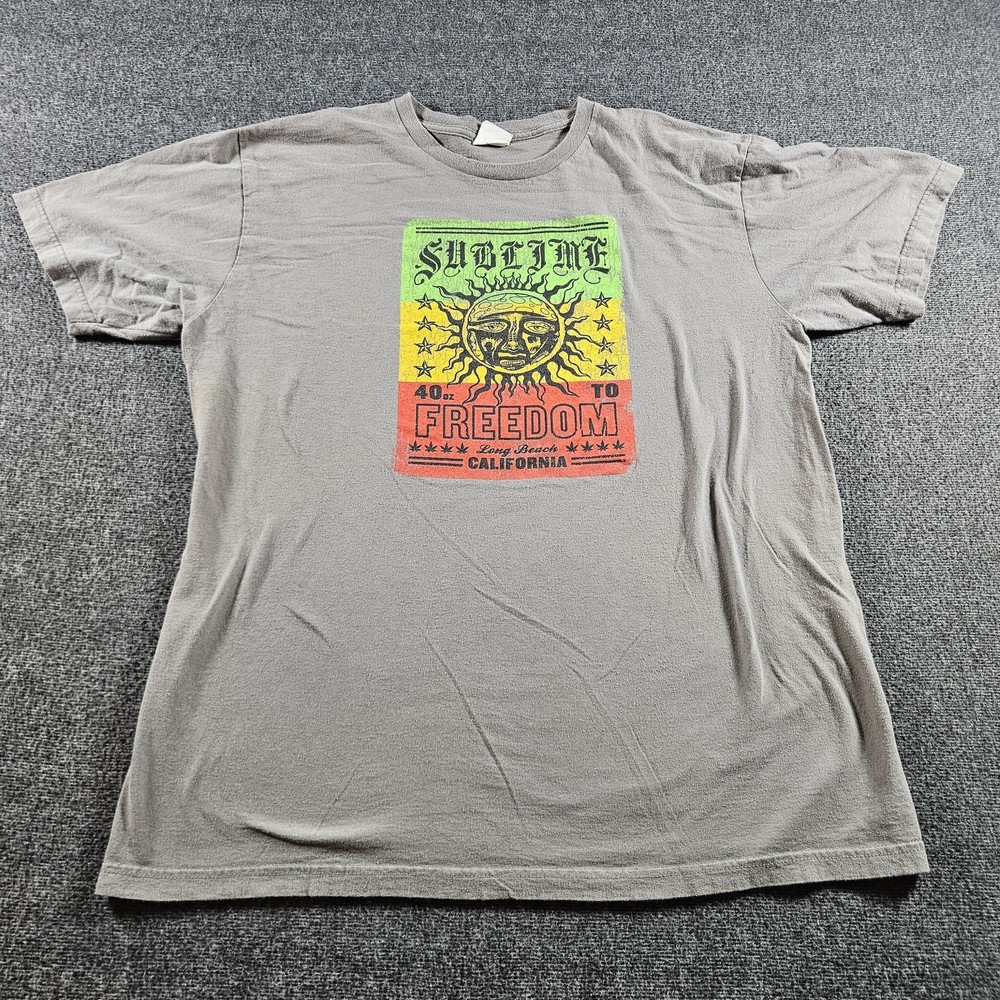 Sublime Shirt Mens XL Gray 40 Oz To Freedom Graphic Bay Island Sportswear Tee