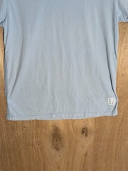 dkny shirt mens size L crew neck v-neck logo blue