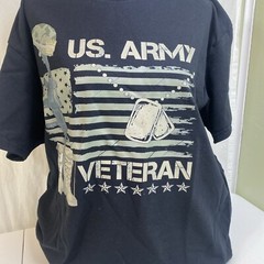 USA Flag US Army Veteran Tee Men Or Women Tee Unisex Black Large
