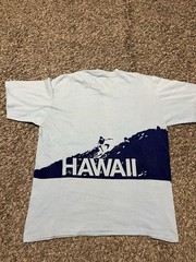 Vintage 1978 Single Stitch Hawaii Surfing Blue T Shirt Front And Back Print Sz L
