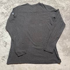 KUHL Shirt Mens Med Gray Crew Wildfibre Organic Long Sleeve Zip Pocket