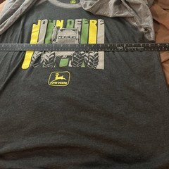 John Deere T Shirt Mens XL Tractor Farm Graphic 3/4 Sleeves Retro Tee T6