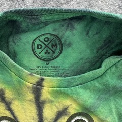 DOM Shirt Mens Medium Tie Dye Peace Sign Embroidered Graphic Hippie Festival Tee
