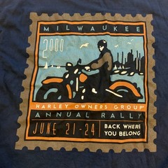 Vintage Harley-Davidson Milwaukee Annual Rally 2000 Owners Group HOG T-Shirt L