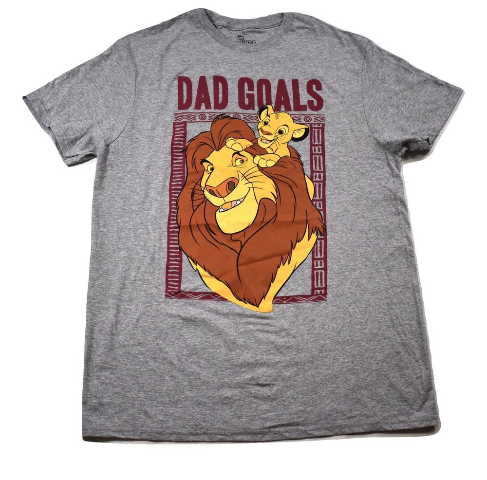 Disney’s Lion King Mens Dad Goals Mufasa & Simba Shirt New M, L, XL, 2XL