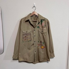 Vintage Western Hand Painted Button Up Shirt 70s True Vintage Native Size Large