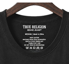 True Religion Men’s Medium Black World Tour Graphic T Shirt Buddha Logo Tee NWT