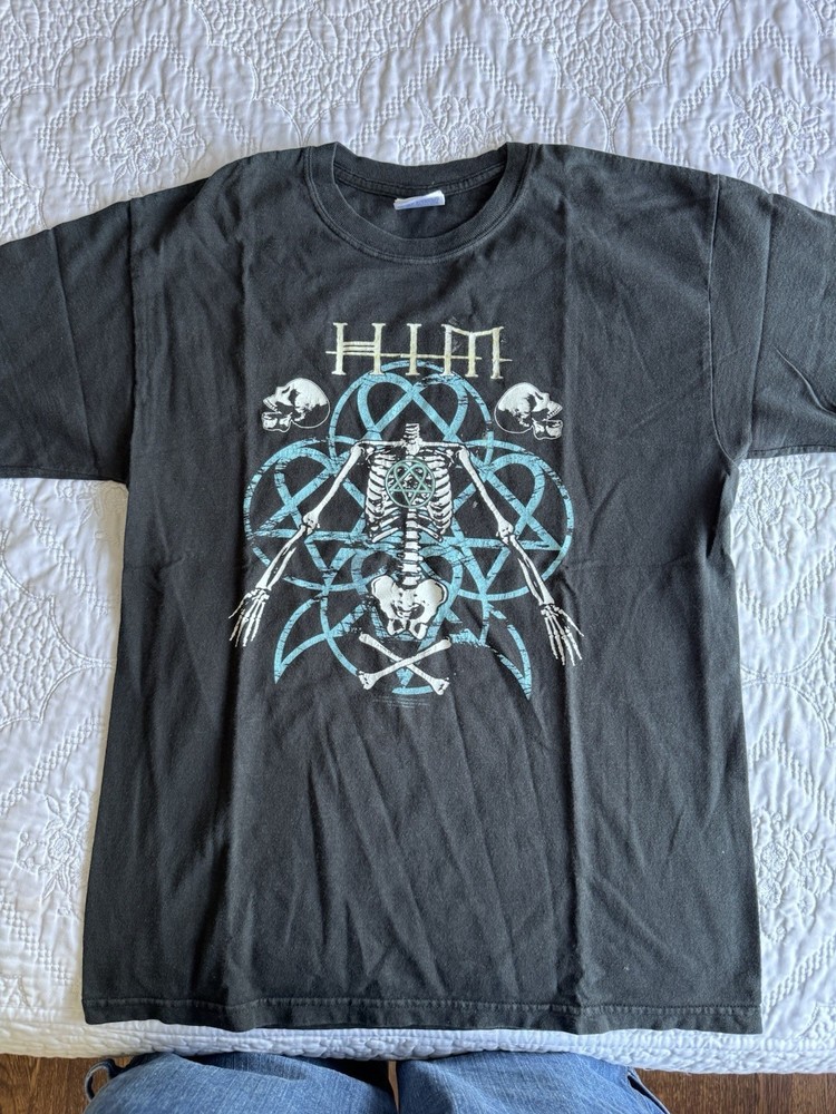 Rare! Him Band Cotton Black Shirt Unisex Concert S to 5XL EL672