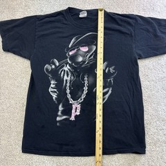 Vintage Y2K Pink Panther Shirt Mens L Faded Black Gangster Cartoon Parody Shadow