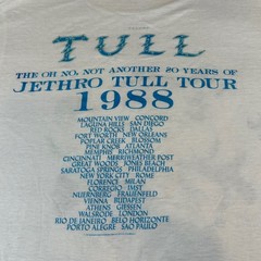 Vintage Jethro Tull 1988 Tour 20 Years T-Shirt White Graphic Band Tee Mens Large