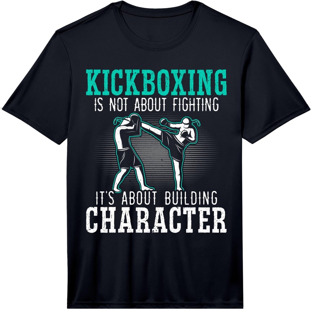 Mens Kickboxing Kickboxer Combat Fighting MMA Striking Kicking Performance T-Shi