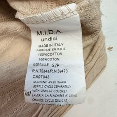 MIDA Unduci Men’s Made in Italy Sand Jacquard Textured Wave Cotton T-Shirt Sz S