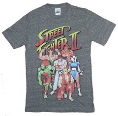 Street Fighter II Adult New T-Shirt – Classic 6 Character Cast Under Logo