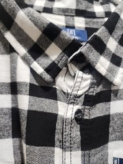 MENS GEORGE DOUBLE POCKETS FLANNEL SHIRT LONG SLEEVE BLACK WHITE SIZE 3XL NEW
