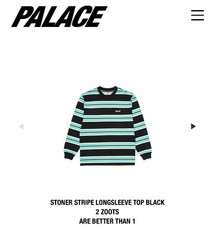 PALACE WINTER 2022 STONER STRIPE LONGSLEEVE TOP BLACK
