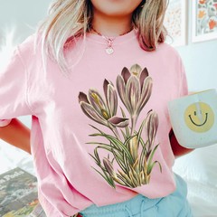 Irises Floral Comfort Tee Shirt Iris Flower Nature Gift Soft