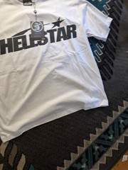 HELLSTAR Men’s White Graphic Logo Crew Neck Short Sleeve T-Shirt Tee Size XL