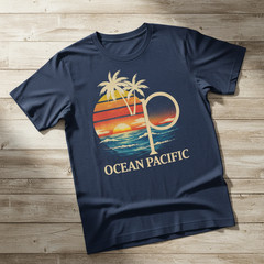 Ocean Pacific OP Surf Shirt, Vintage 80s Surf Tee, Retro Logo Graphic TA79