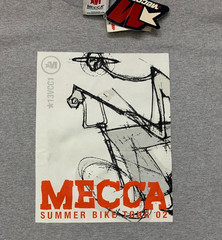 Mecca Men T-Shirt Vintage Y2K Summer Bike Heather Hip Hop Gray NWT L