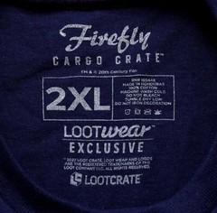 Loot Crate Unisex Adult’s Firefly Zoe Spaceship Quote T-Shirt EJ1 Navy Size 2XL