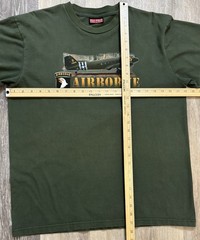 Vintage D-Day Night Of Nights Airborne T-Shirt Large Olive Green WWII Normandy