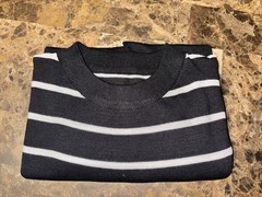 Men’s Striped Knit- Crew Neck T-shirt Medium Size